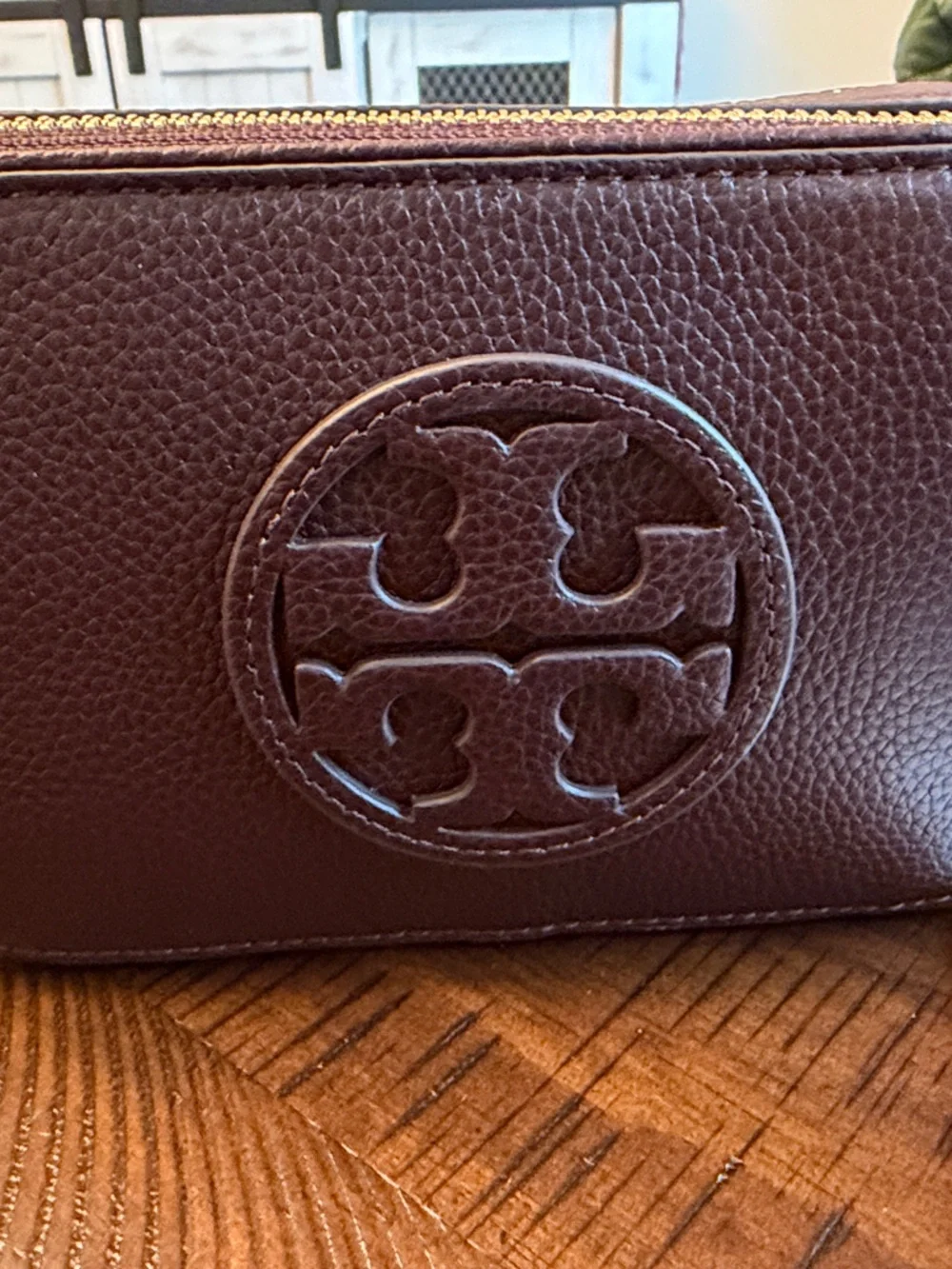 Tory Burch Pebbled Leather Crossbody in Plum